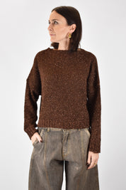 Maglia scollo barca lurex