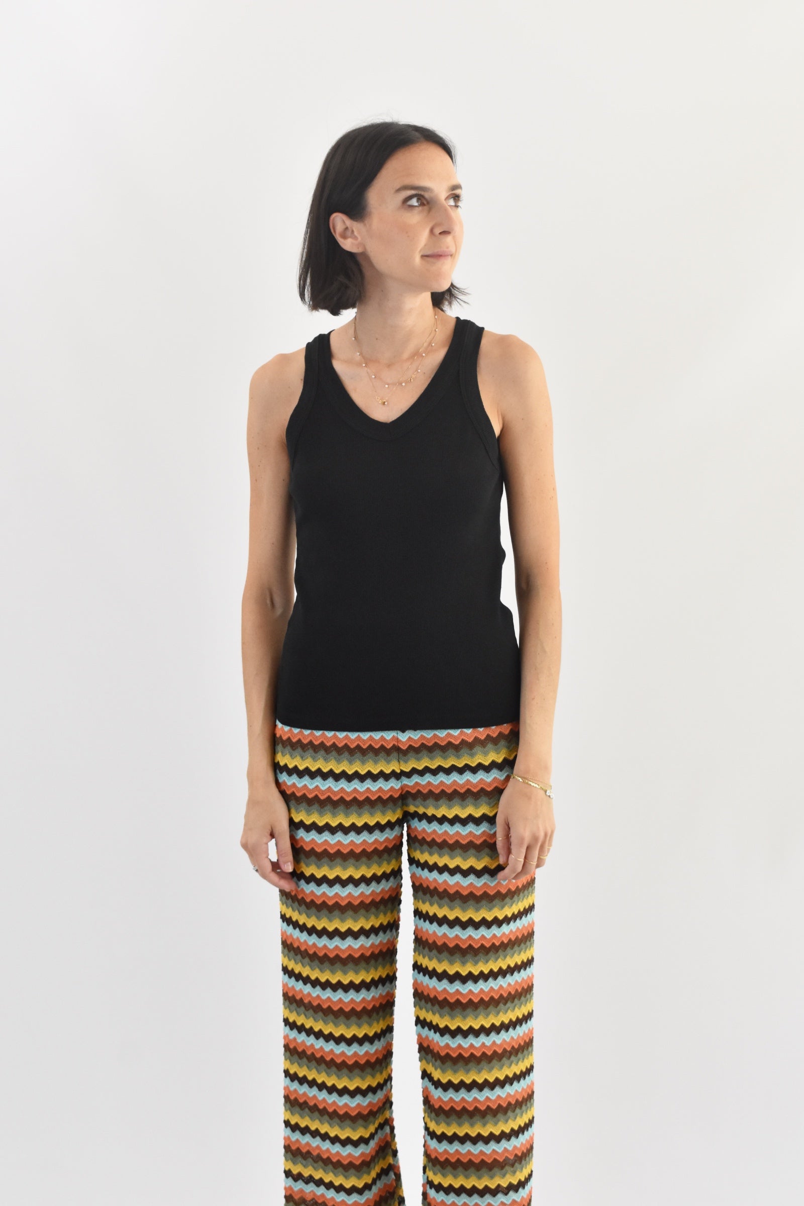 Top costine scollo V