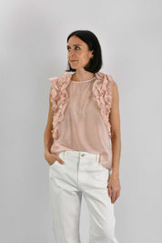 Blusa smanicata con rouges