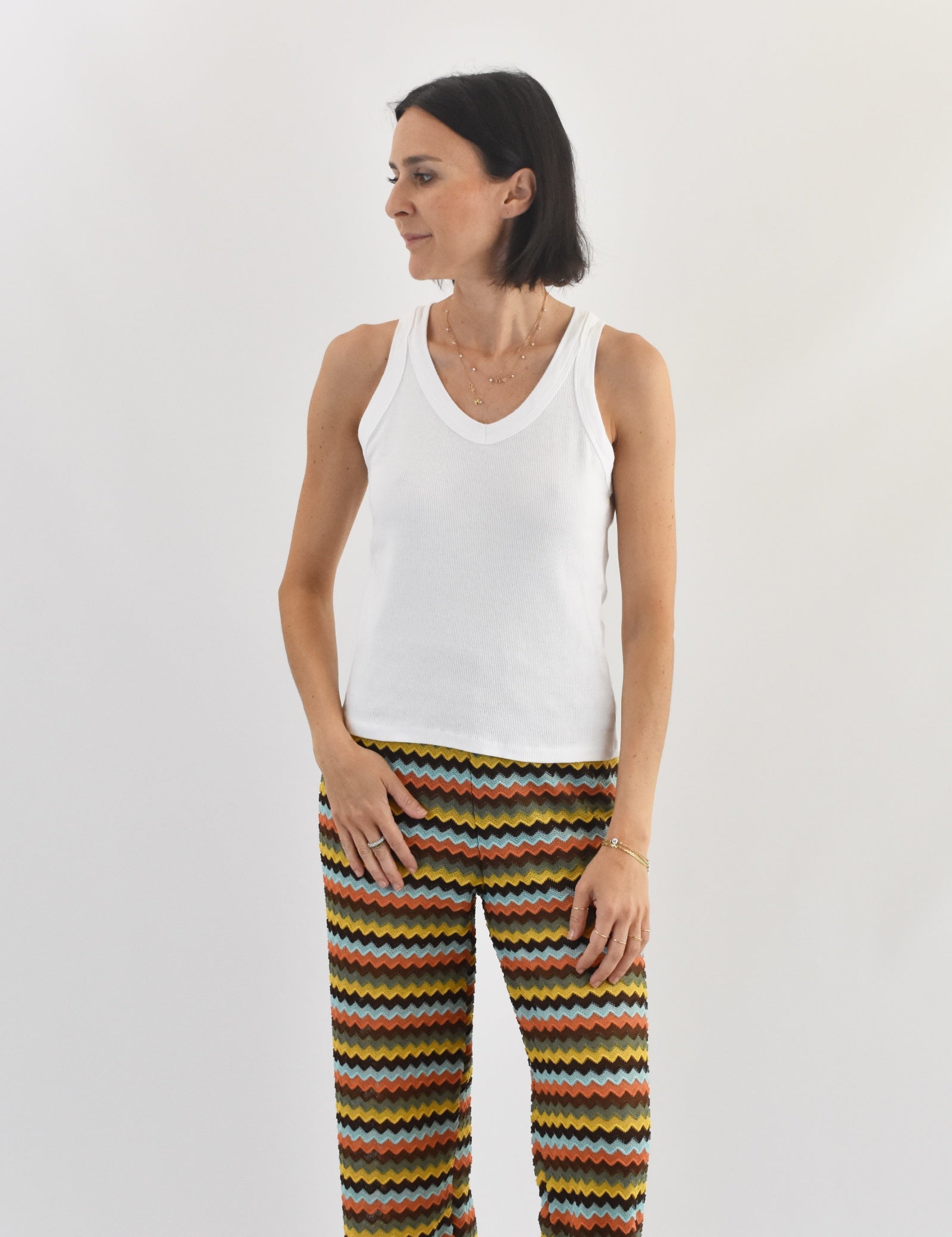 Top costine scollo V