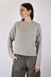 Maglia scollo barca lurex