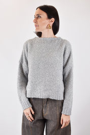 Maglia scollo barca lurex