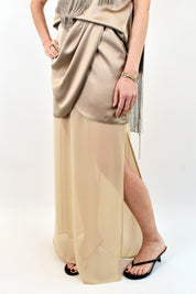 Gonna in raso e tulle