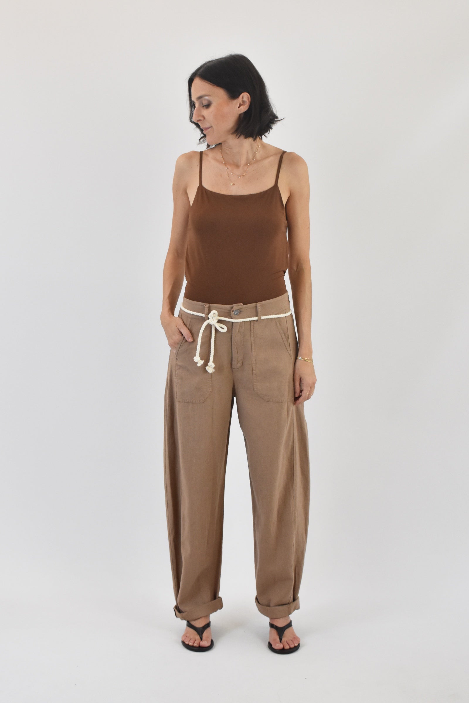 Pantalone carpenter misto lino