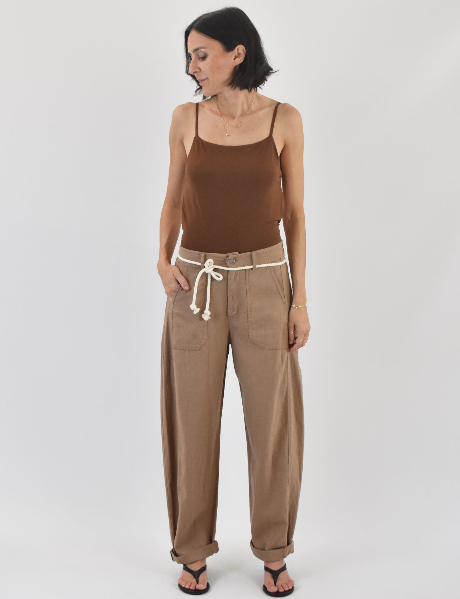 Pantalone carpenter misto lino