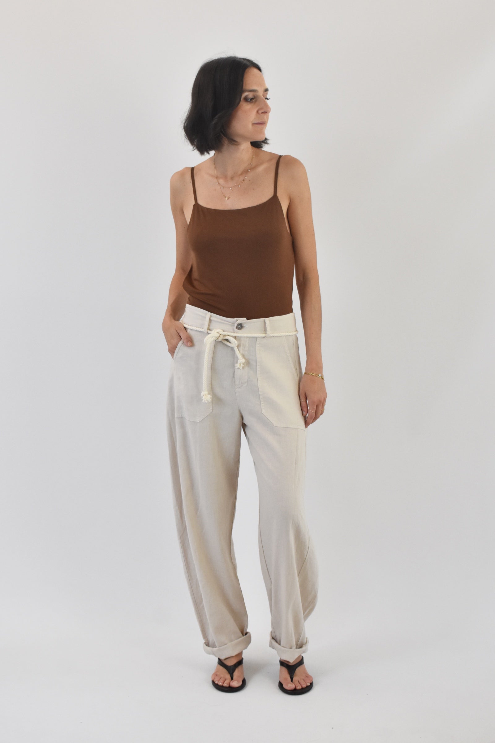 Pantalone carpenter misto lino