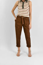 Pantalone cotone risvolto