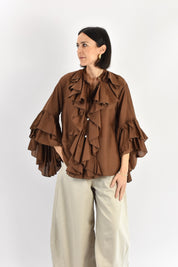 Camicia mussola rouches