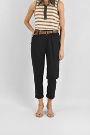 Pantalone cotone risvolto
