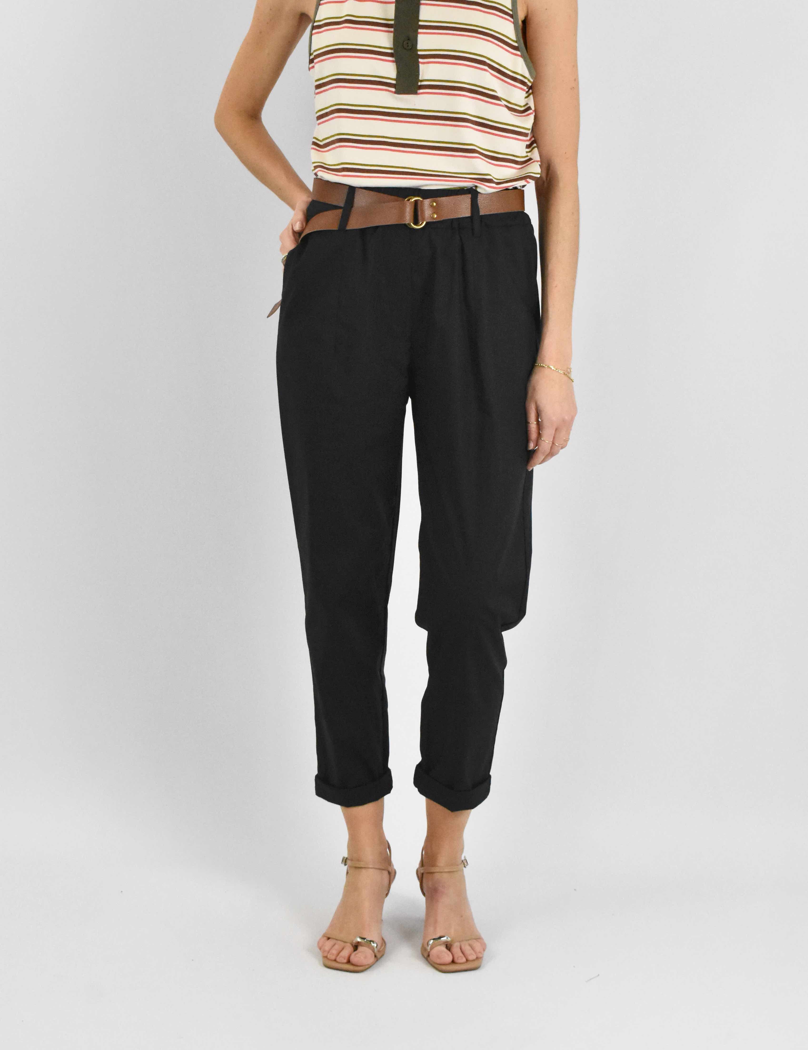 Pantalone cotone risvolto