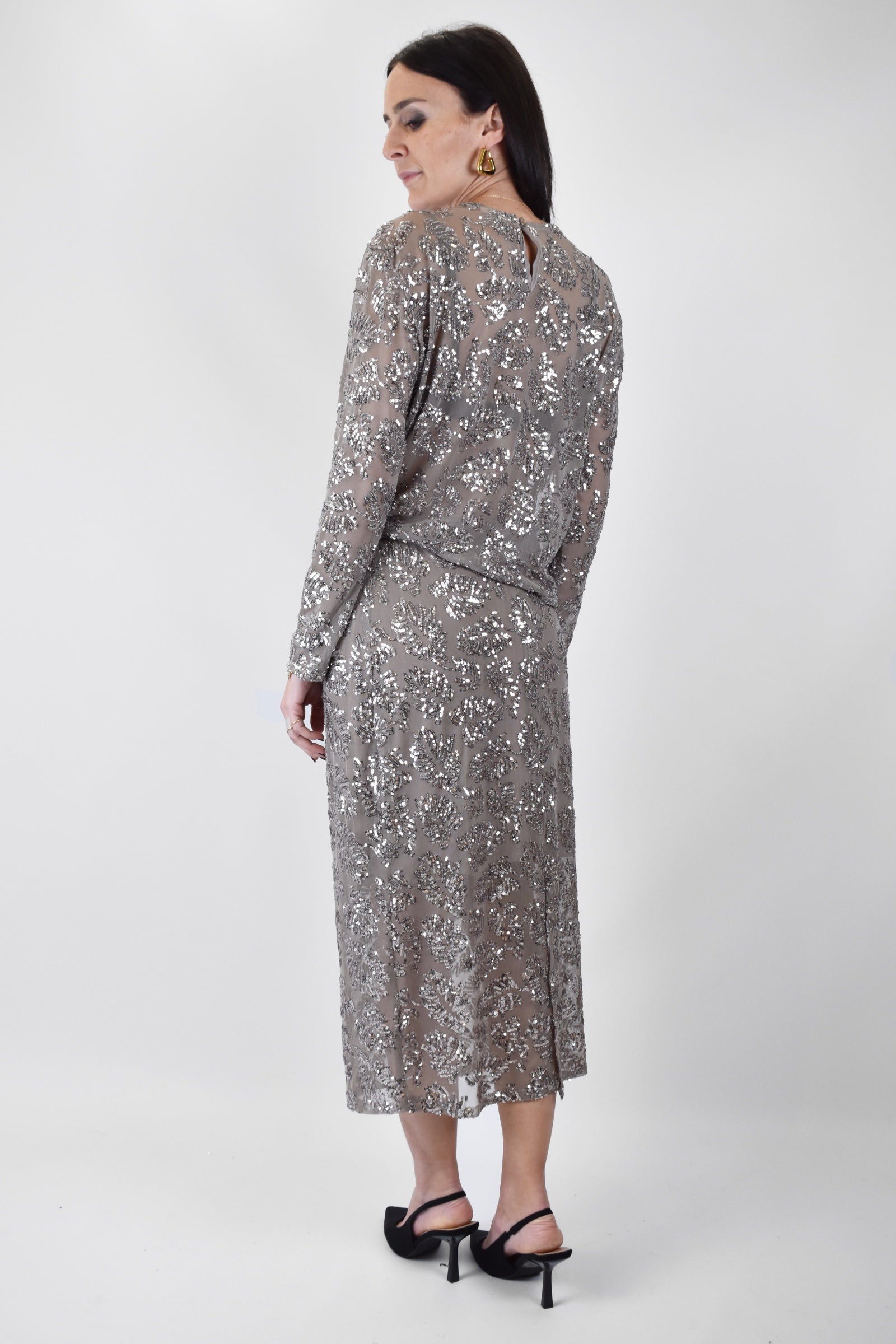 Maglia tulle paillettes