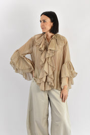 Camicia mussola rouches