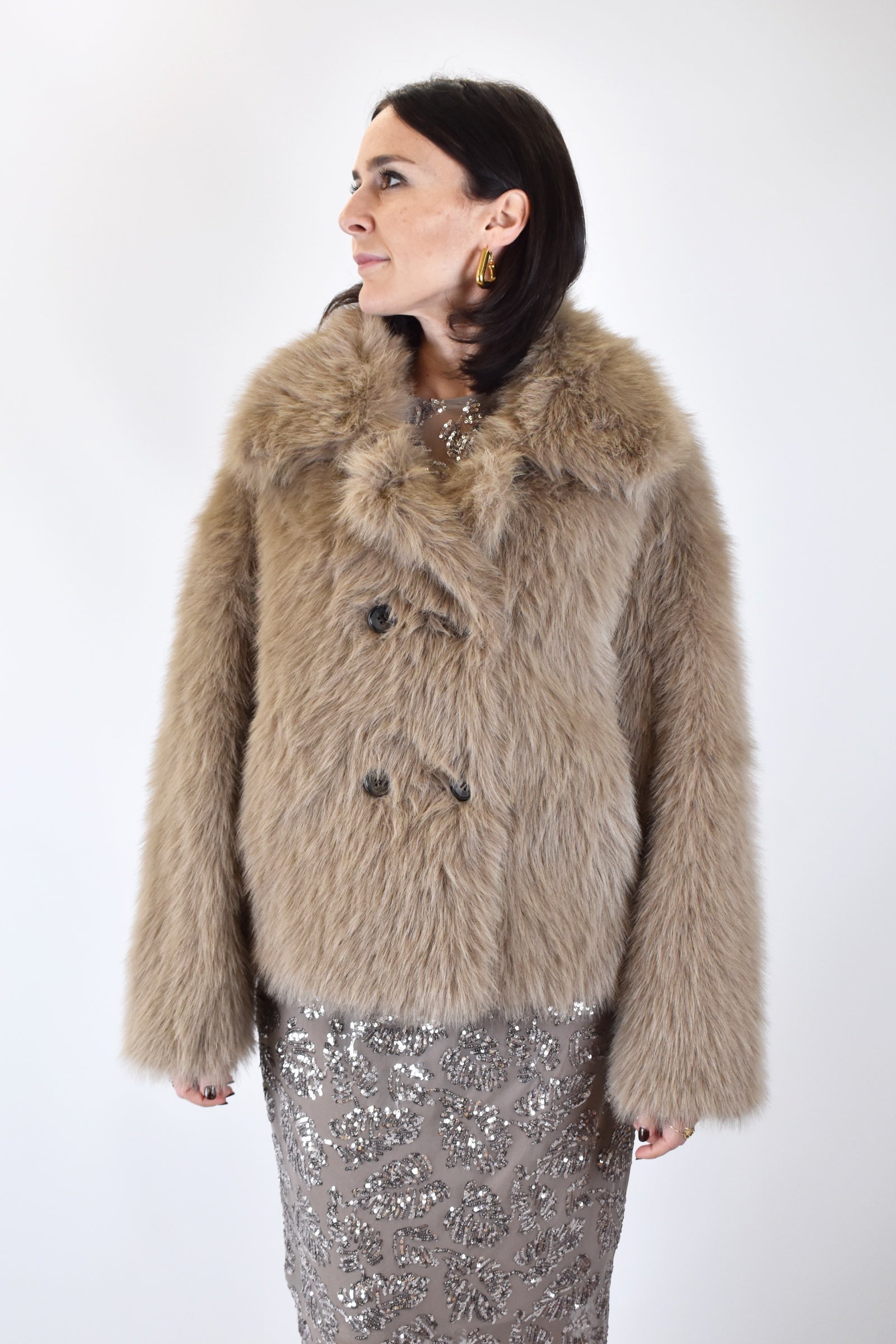 Ecopelliccia doppiopetto