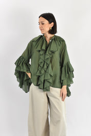 Camicia mussola rouches
