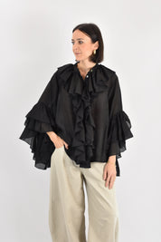 Camicia mussola rouches