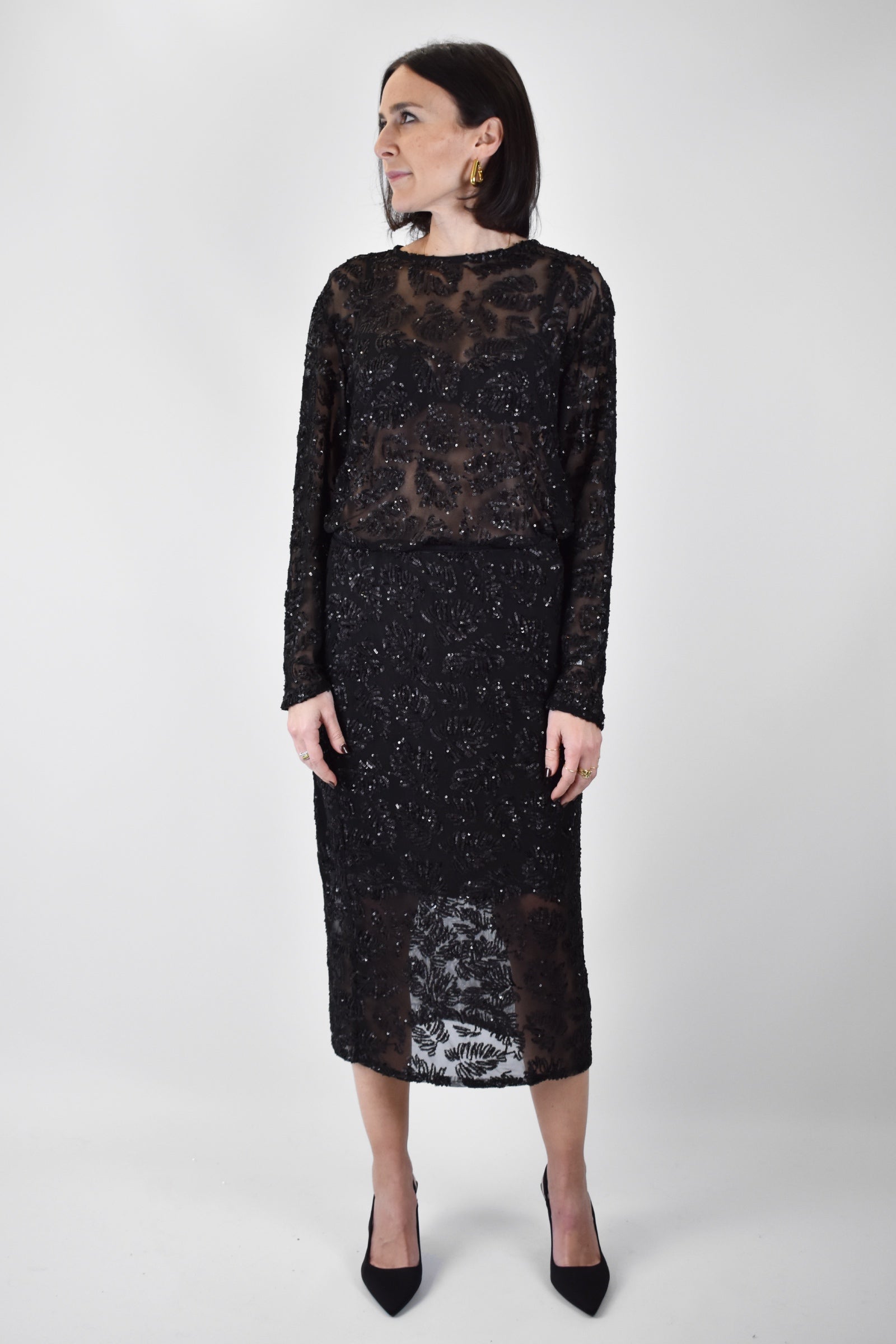 Longuette tulle paillettes