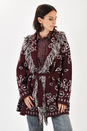 Cardigan bandana frange