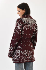 Cardigan bandana frange