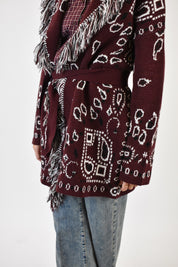Cardigan bandana frange