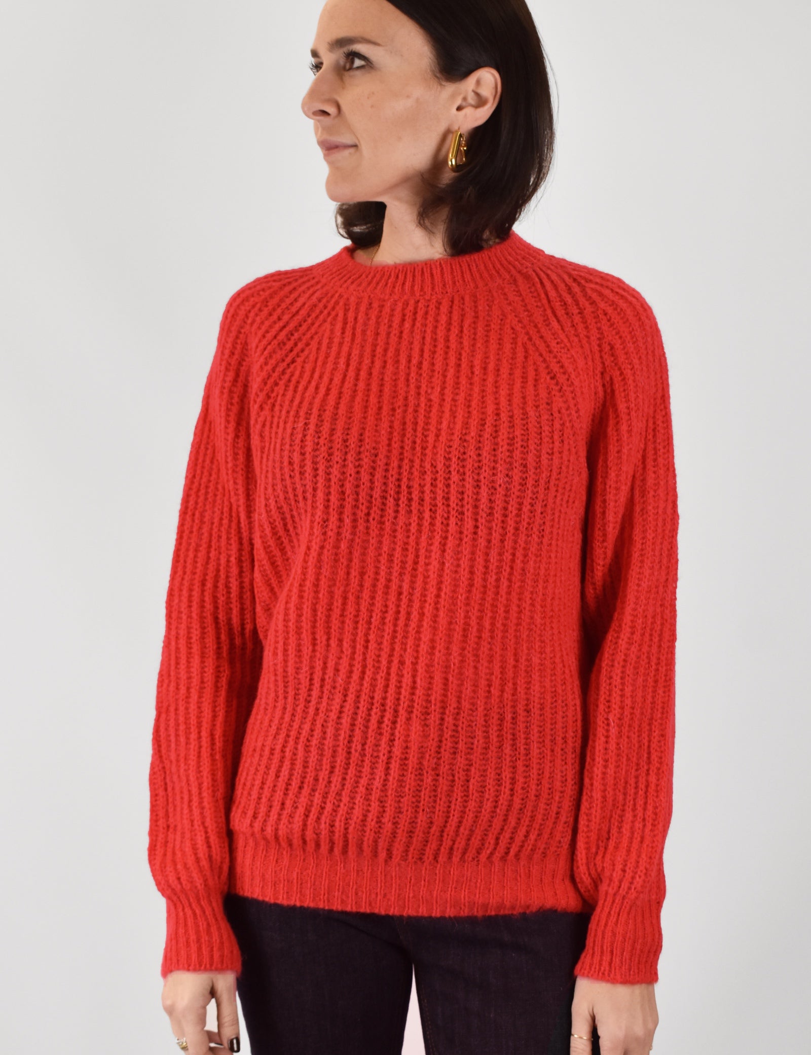 Maglia girocollo mohair