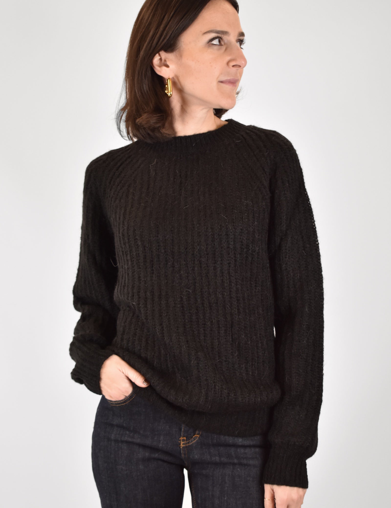 Maglia girocollo mohair