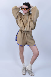Bomber arricciato bicolore
