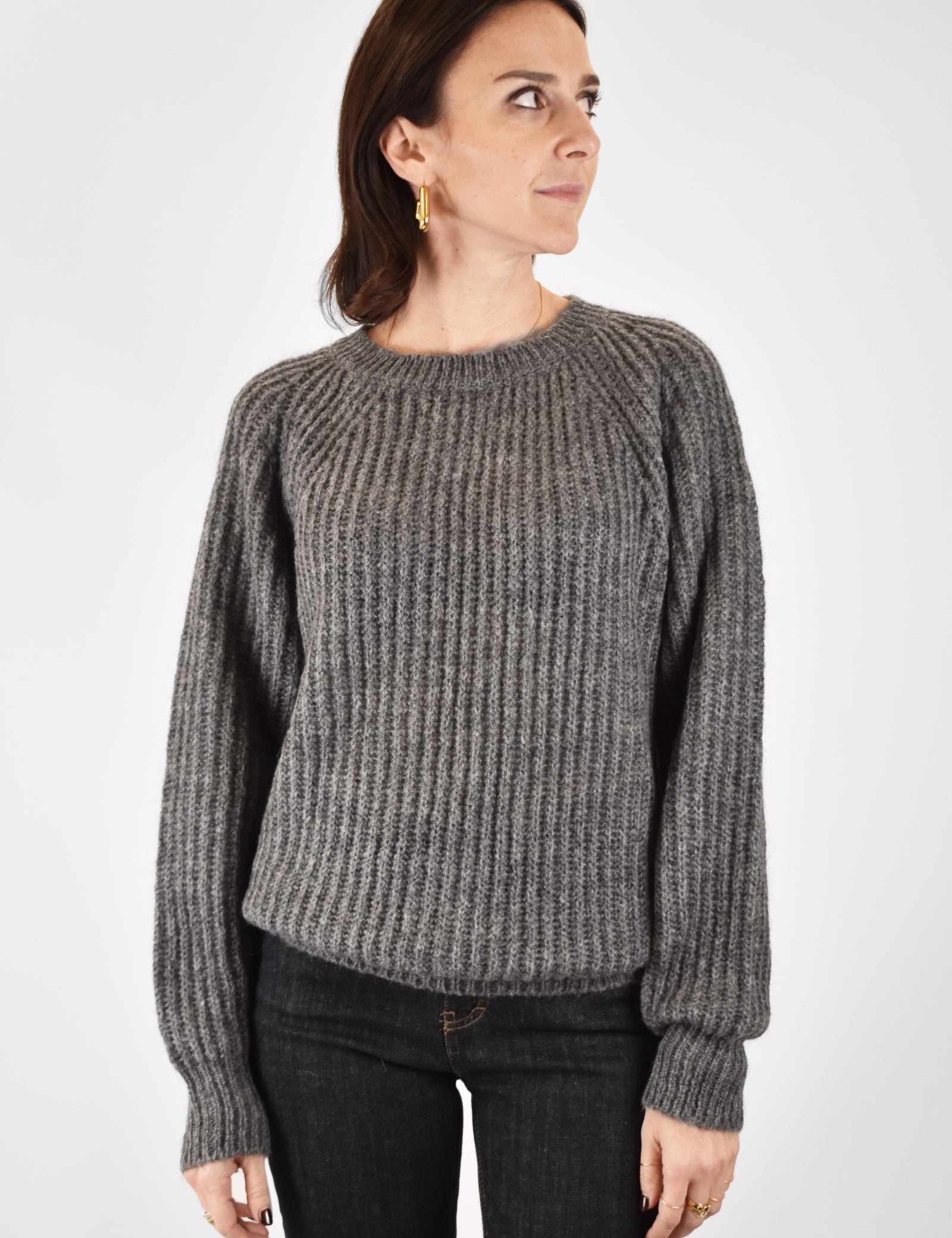 Maglia girocollo mohair