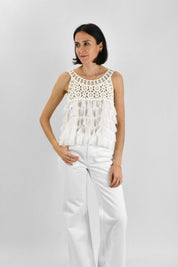 Canotta crochet con balze