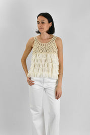 Canotta crochet con balze