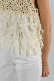 Canotta crochet con balze
