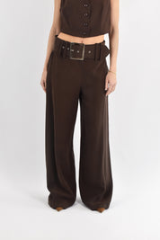 Pantalone palazzo maxi belt
