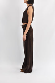 Pantalone palazzo maxi belt
