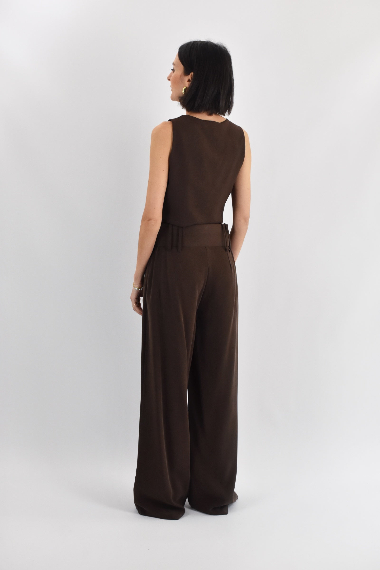 Pantalone palazzo maxi belt