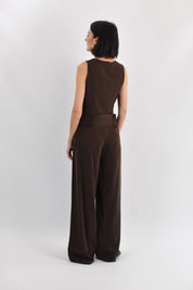 Pantalone palazzo maxi belt