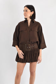 Camicia corta manica risvolto