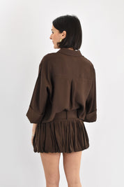 Camicia corta manica risvolto