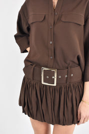 Camicia corta manica risvolto