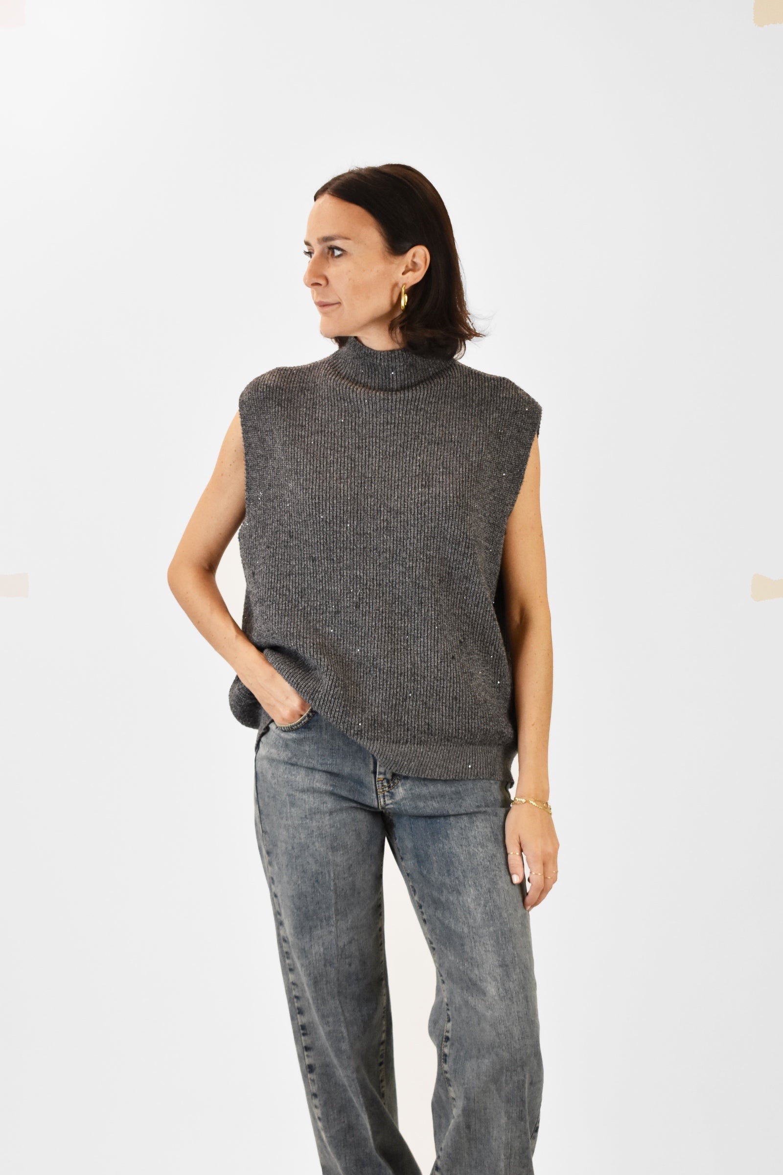 Gilet over micropaillettes
