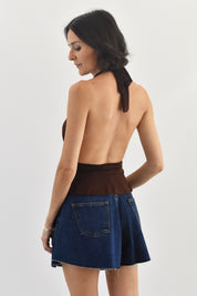 Top scollo americano balze