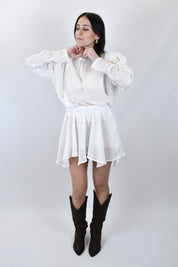 Blusa con spalline e lurex
