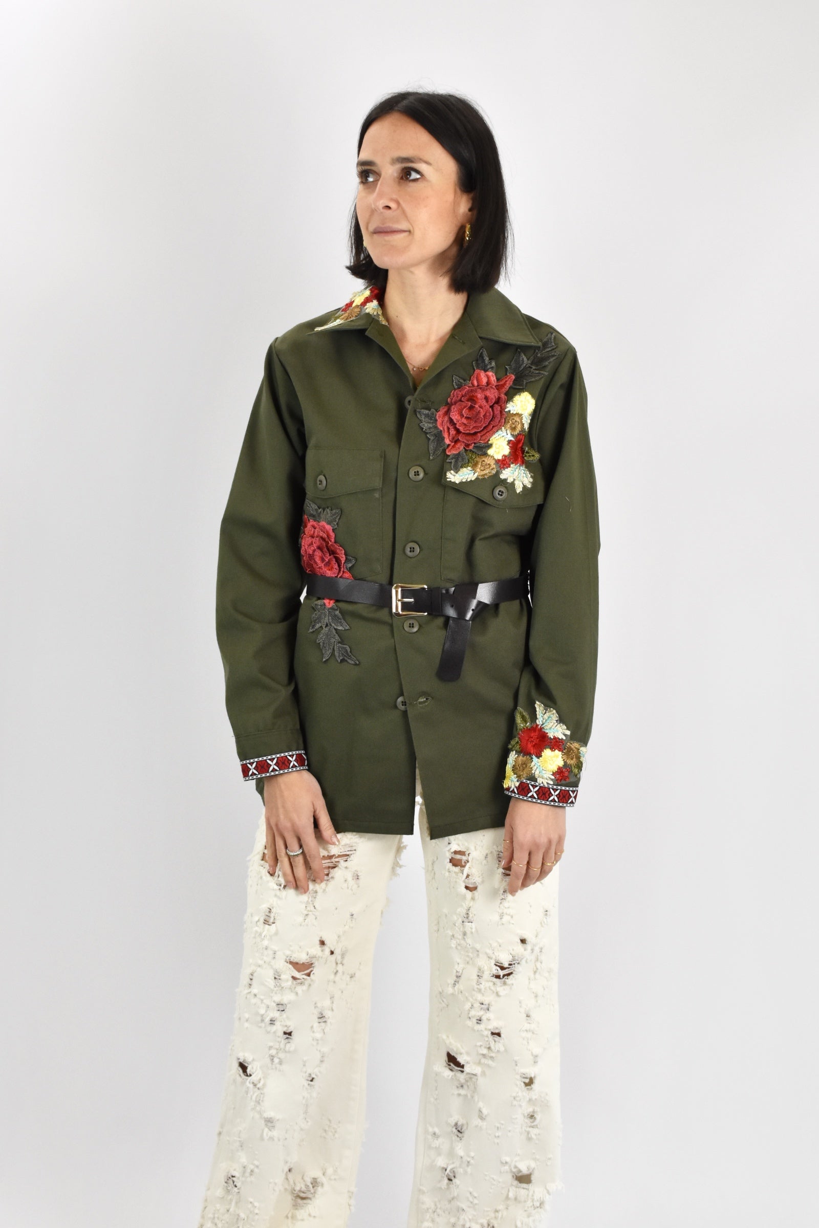 Camicia vintage ricamata