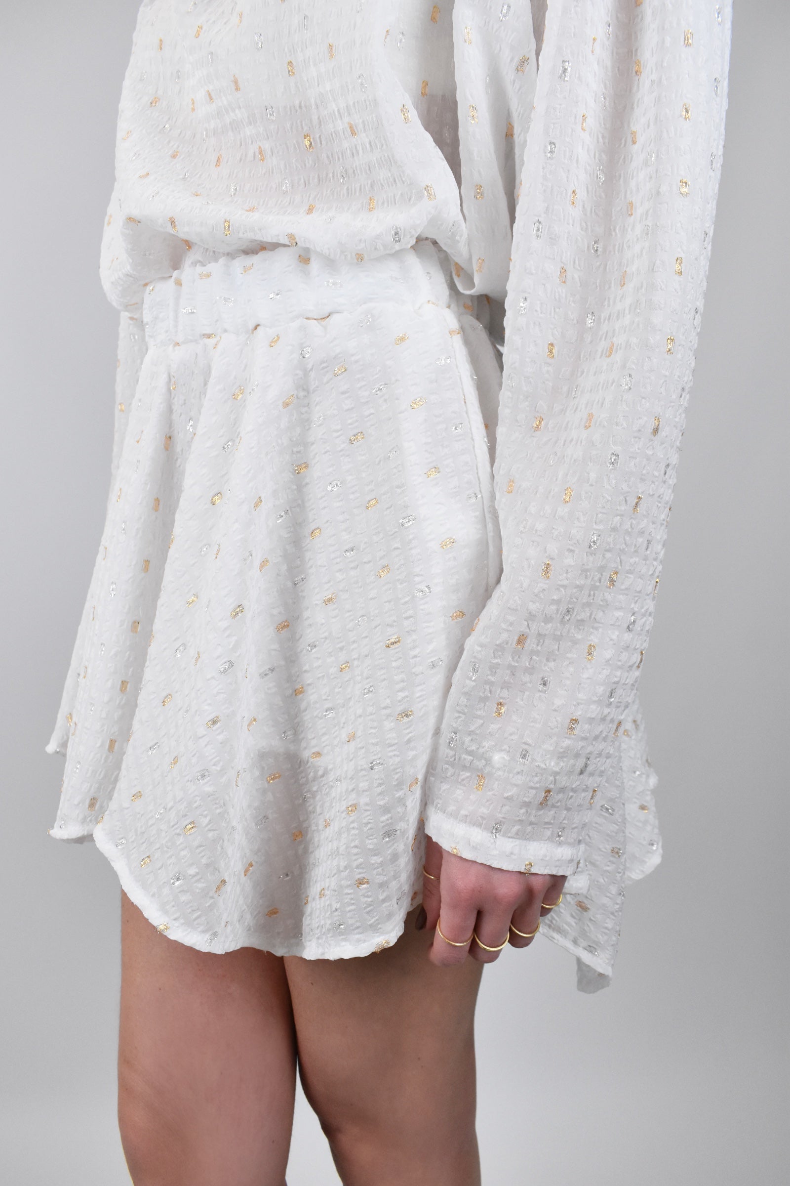 Minigonna balze con lurex