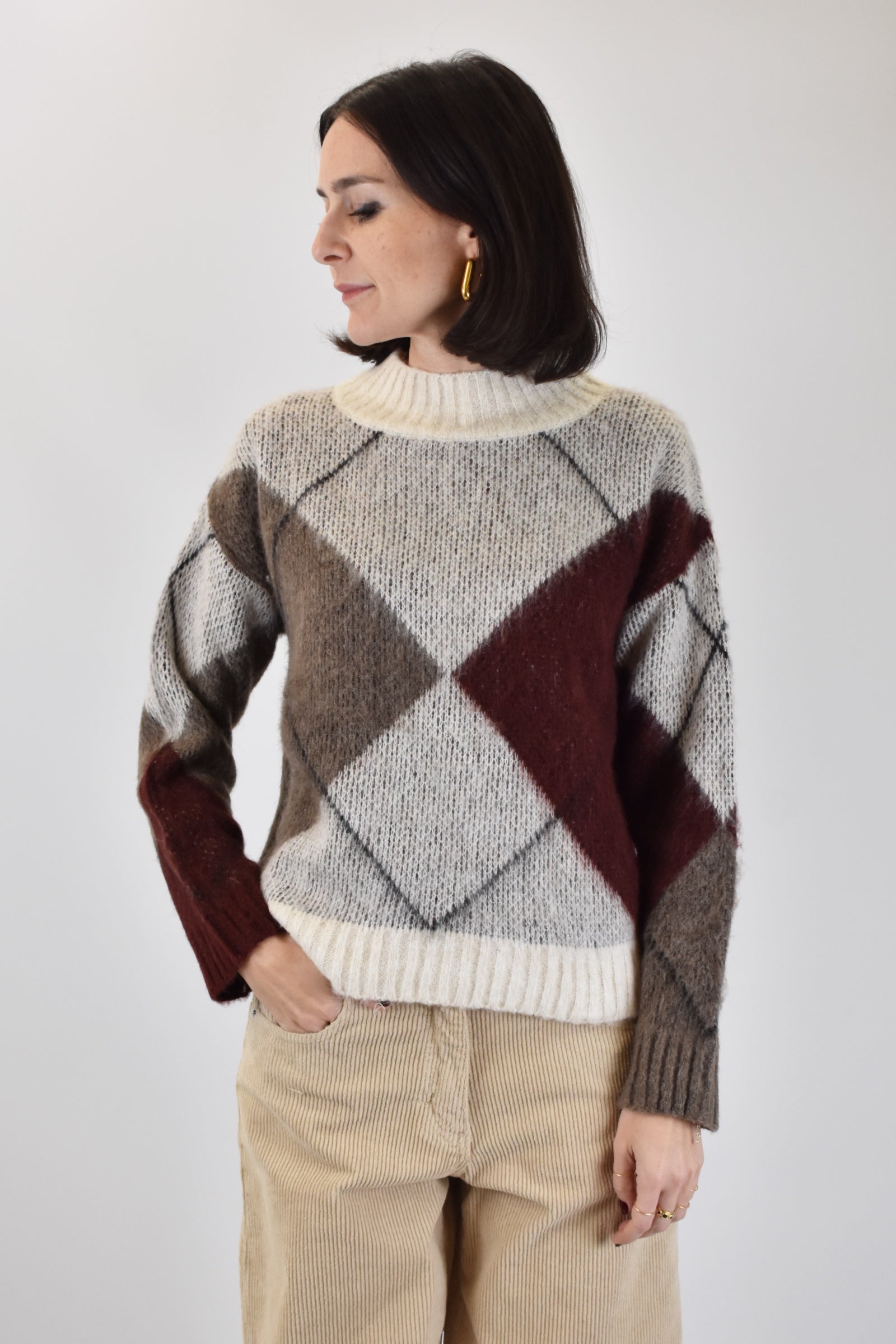 Maglia jaquard rombi