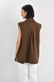 Gilet cotone con strass