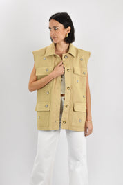 Gilet cotone con strass