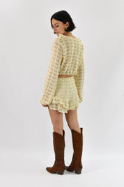 Camicia crochet crop con gala