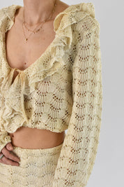Camicia crochet crop con gala