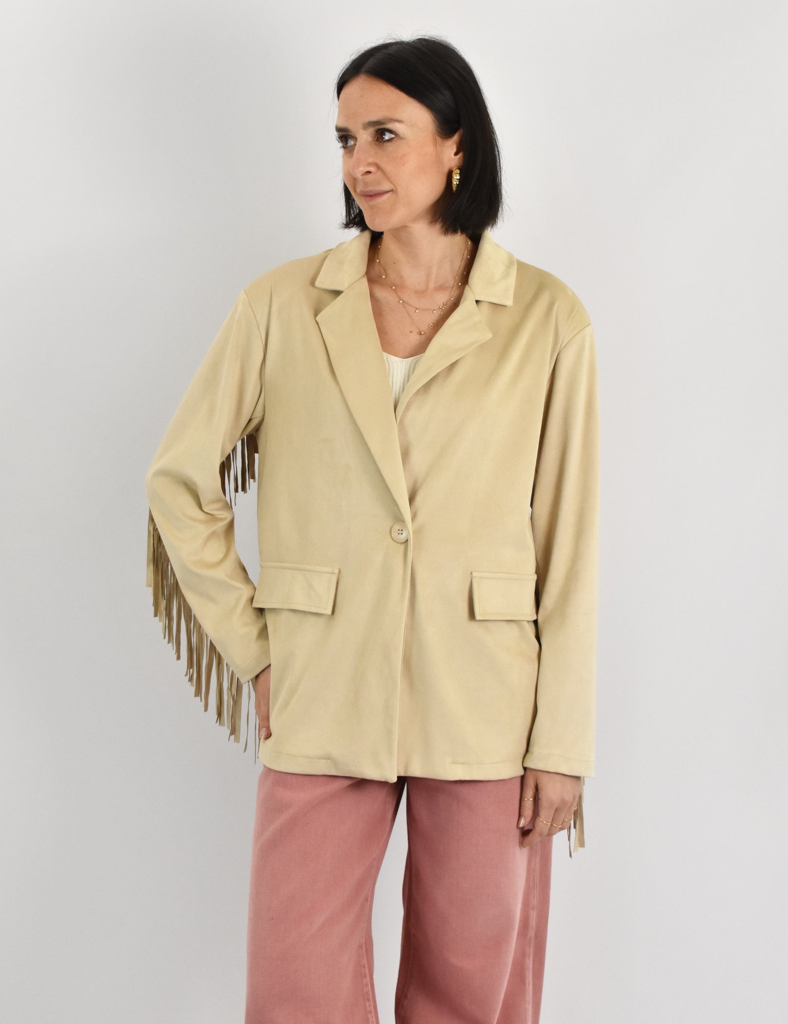 Giacca suede frange
