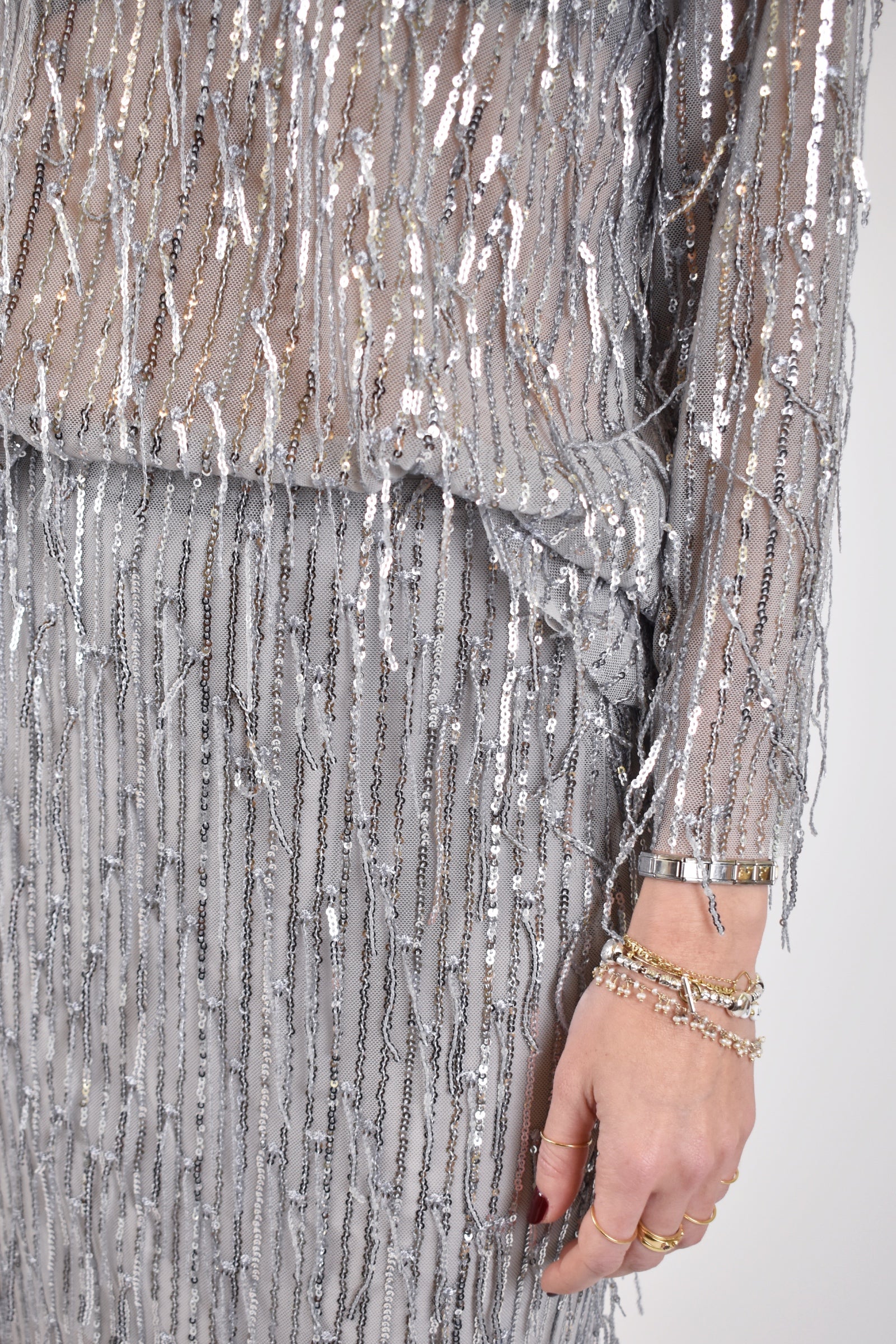 Gonna tulle fili paillettes