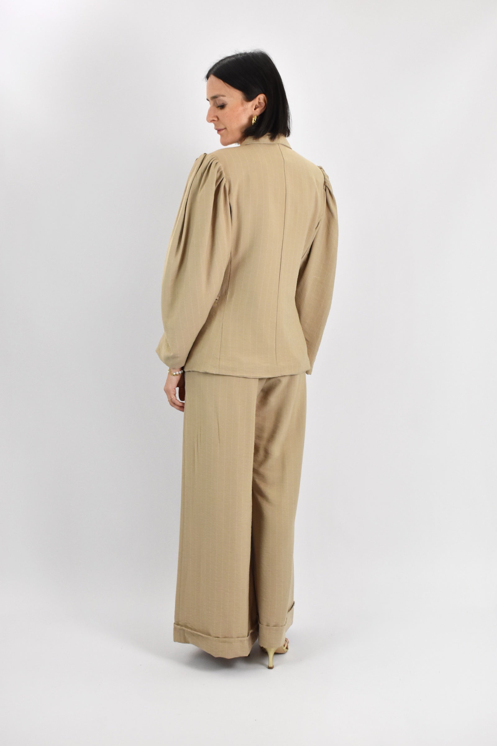Pantalone ampio gessato